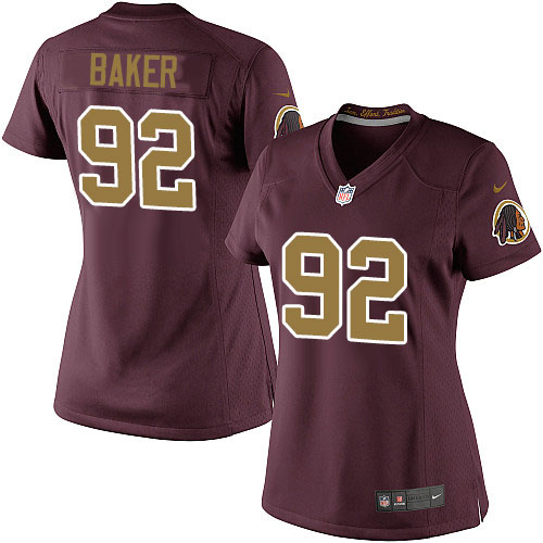 Women's Limited Chris Baker Nike Jersey Burgundy Red Alternate - #92 80th Anniversary NFL Washington Redskins